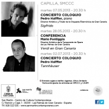 San Martín programa entre mayo y julio dos conciertos de Pedro Halffter y una conferencia por el  bicentenario de Wagner y Verdi